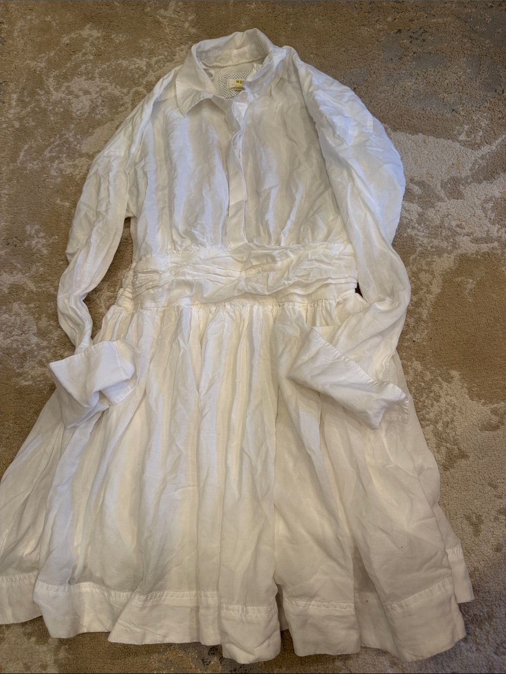 Maeve Long-Sleeve Mini Shirt Dress Size Medium - Picture 3 of 11